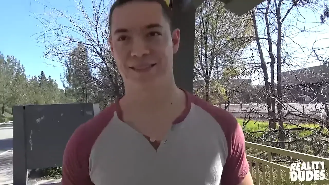 Straight bus stop twink takes cash to try anal and blowjob with gay men