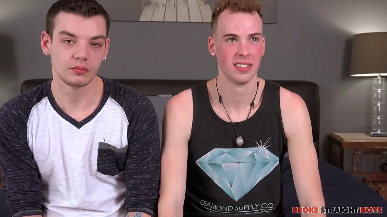 Straight college jocks Kyle and Ryan have bareback sex, blowjob and assfucking
