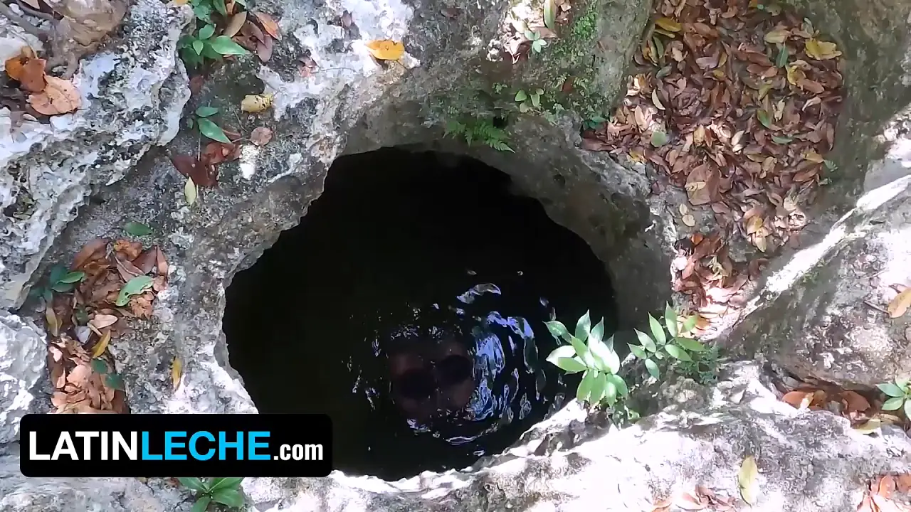 Gay Latino boys Cain Gomez and Robert have bareback sex in the woods