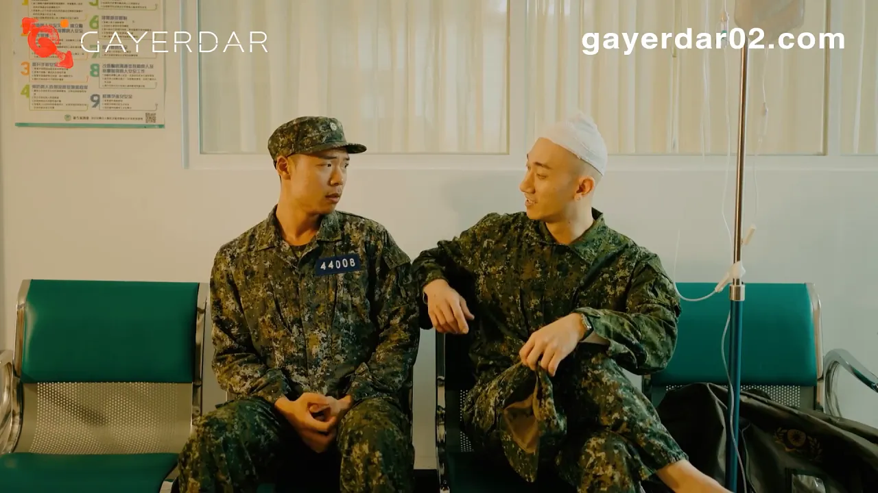 Private's first time taking a big gay cock in the ass