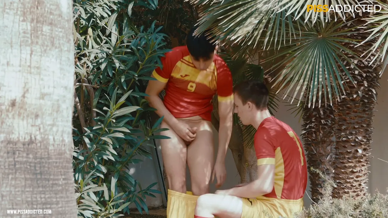 Twinks have forbidden gay sex outdoors after sports practice