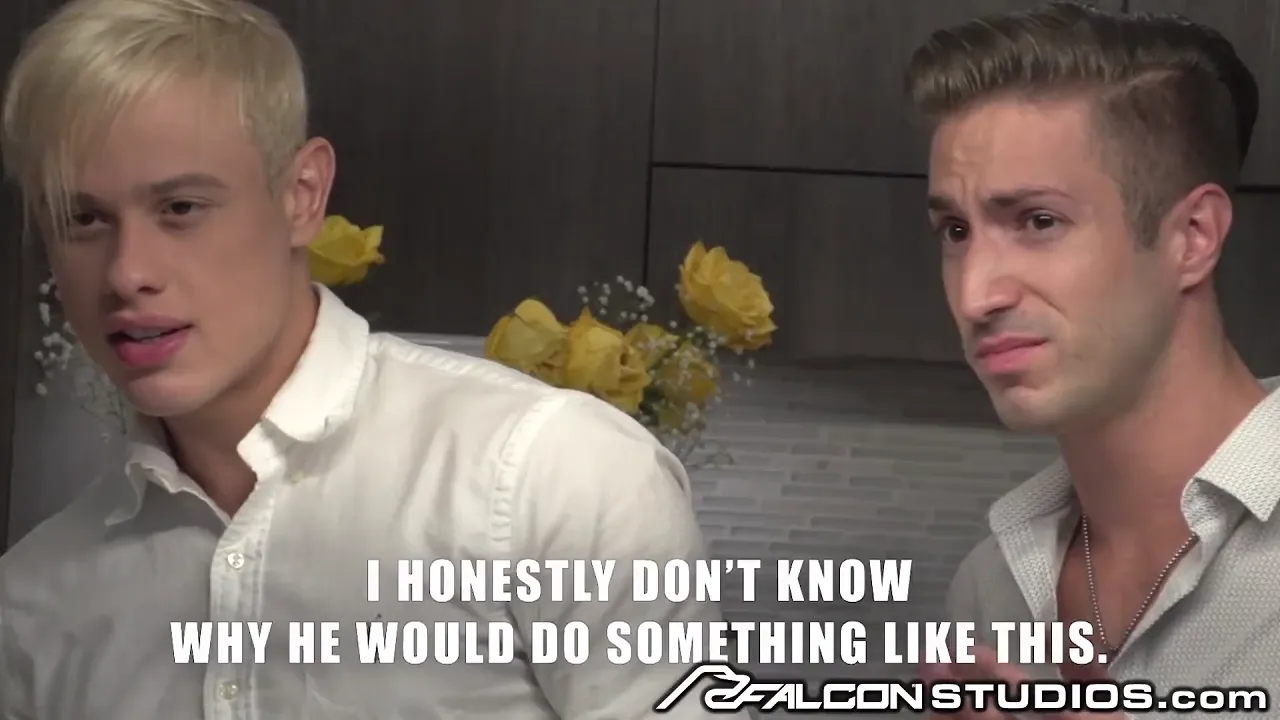 Two hot hunks have gay sex at a high-class party