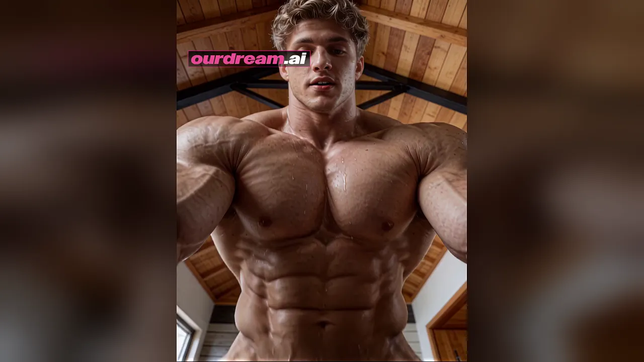 Muscle hunk Alexei moans and grunts during solo male cartoon gay POV sex