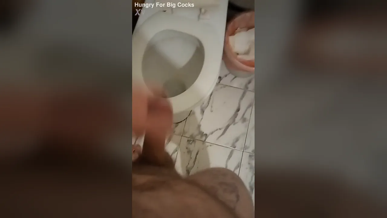 Gay man wanks his big uncut cock