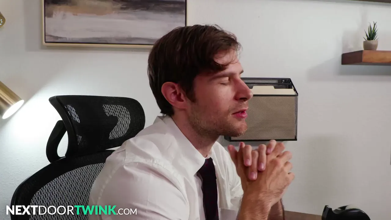 Sexy stepfather hires twink stepson for a job at his firm, then seduces him and fucks him