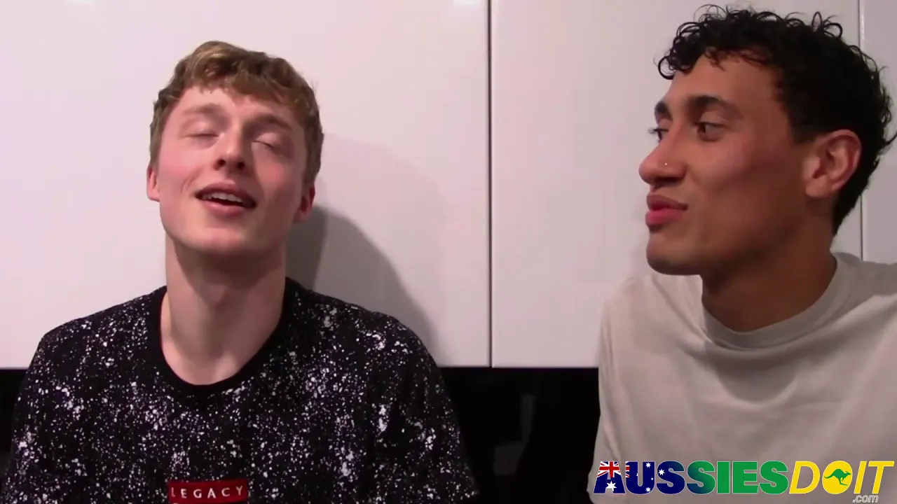 Gay twink Kaleb rides Justin4's hard dick after 69ing