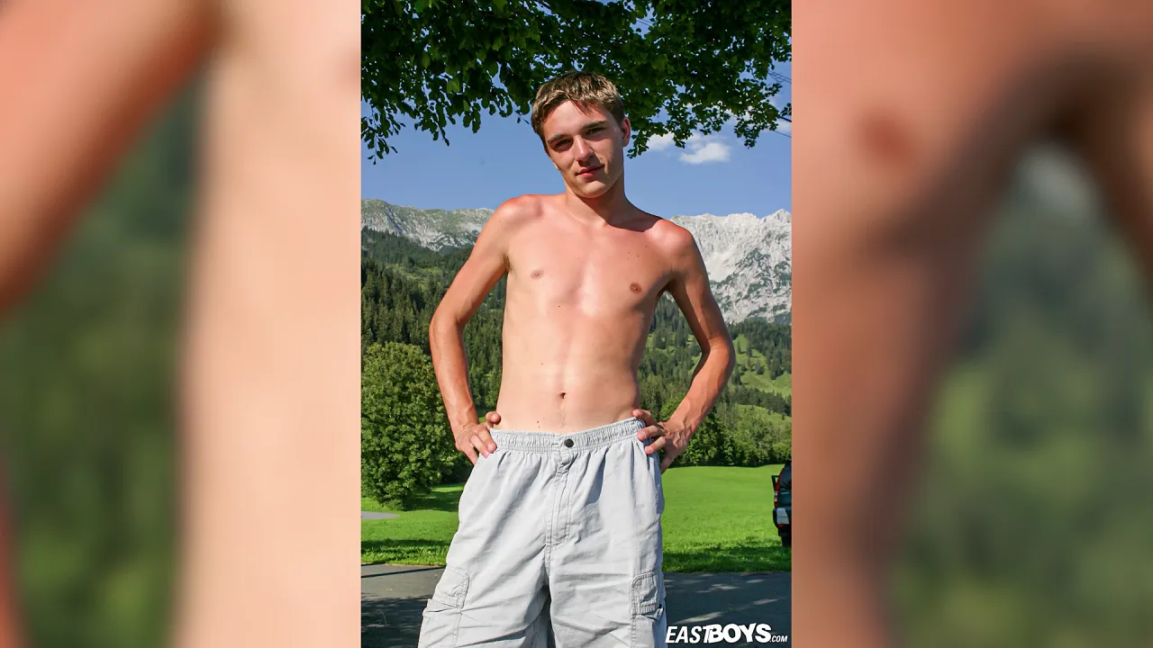 Nude college guys have fun together on the beach
