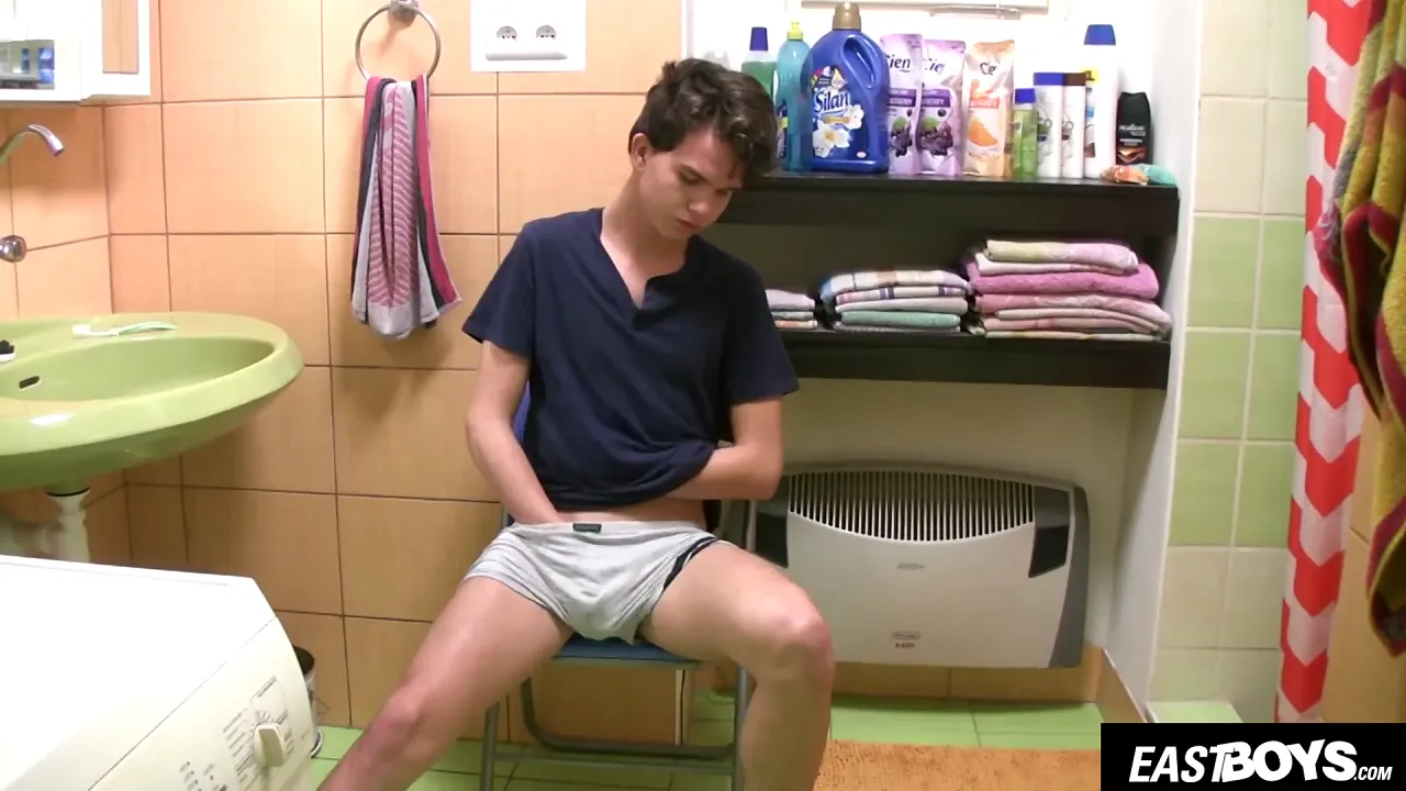 Beautiful cute czech boy jerking off big dick
