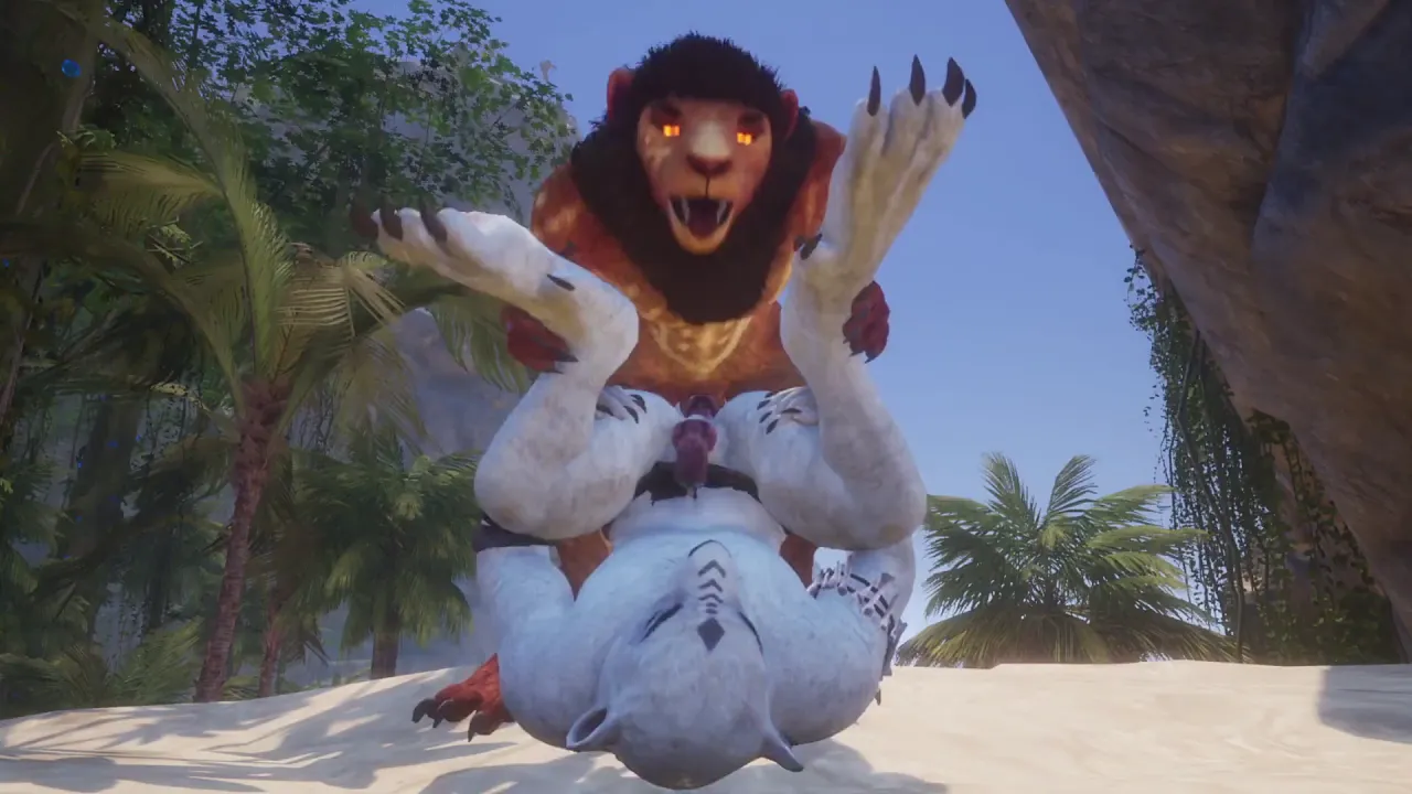 Gay male furries have rough bareback sex with each other
