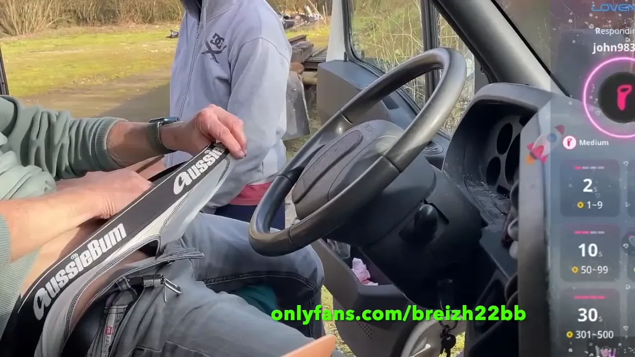 Gay amateur guys have intense public car sex