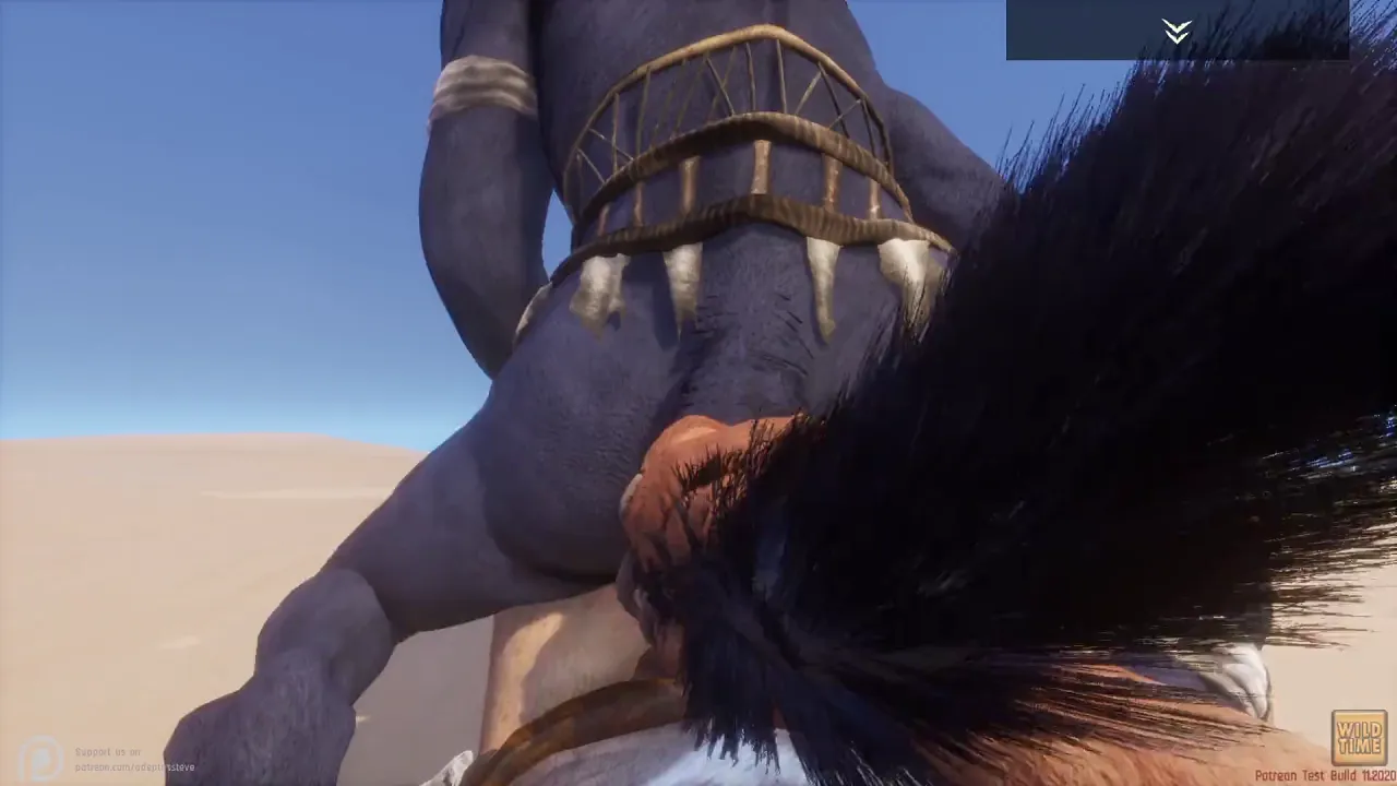 Gay furry lion and wolf have rough bareback sex in POV cartoon