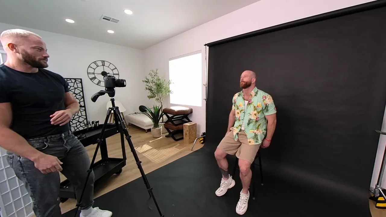 Gay bears fuck bareback during a casting photoshoot for VR