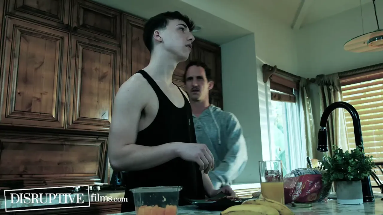 Muscular divorced dad rough fucks his twink roommate bareback