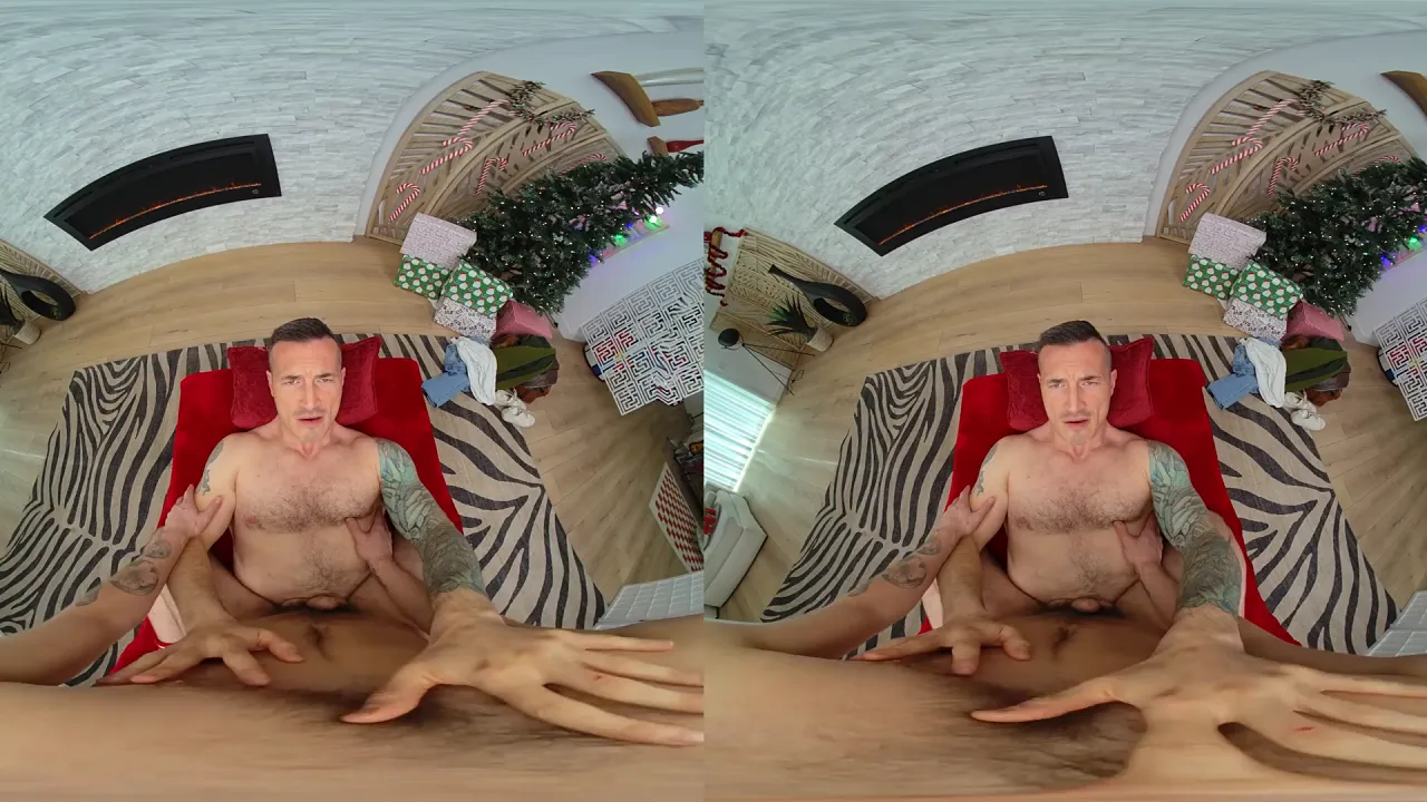 Derek Kage gets a blowjob and anal sex with facial on Christmas