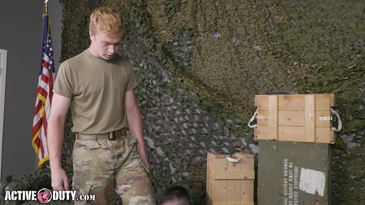 Military sergeant with a big dick drills new recruit Tyler Lakes