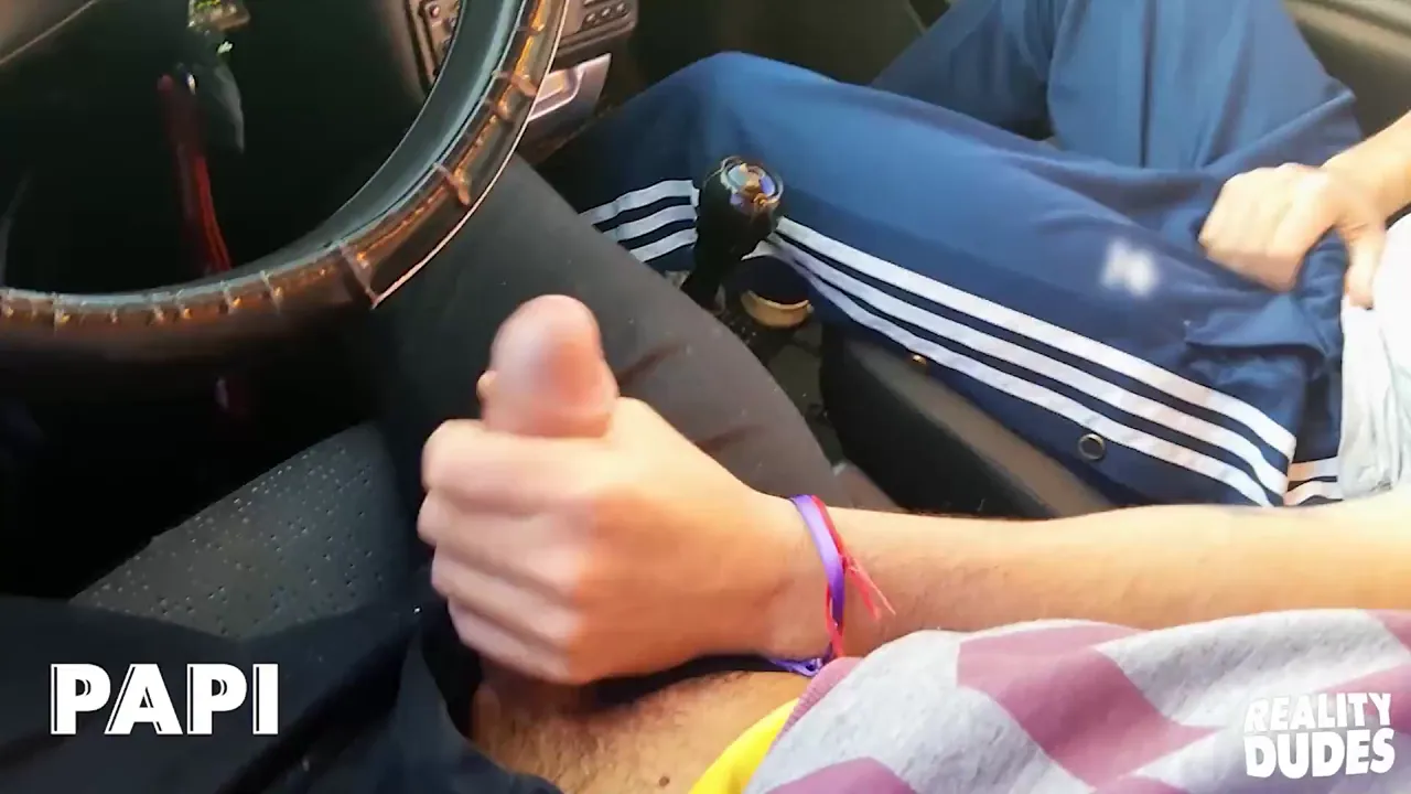 Dimitri sucks Leo's big gay cock in the car, then they go to a hotel for more bareback sex