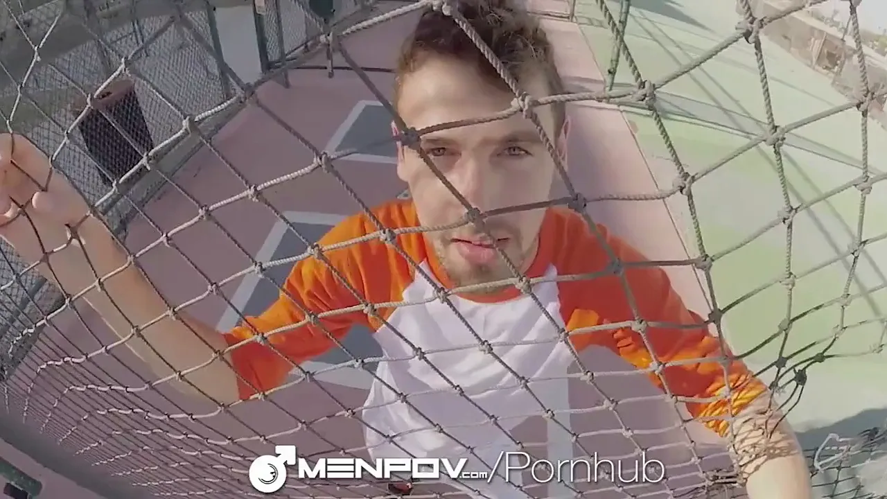 Muscle hunk films POV as he fucks baseball player's ass and cums