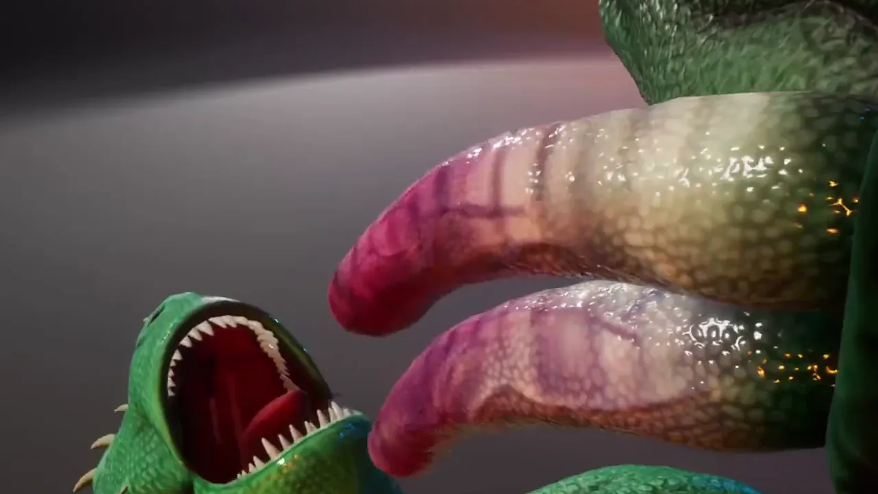 Furry cartoon rhino milks big dick snake in gay bareback sex