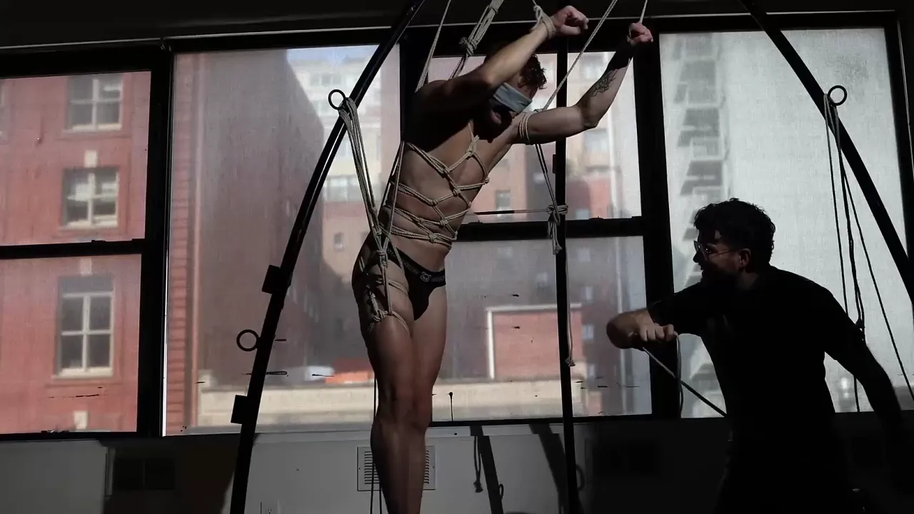 Dominant Master Pup Kylo torments and binds his submissive fly boy in a fetish scene