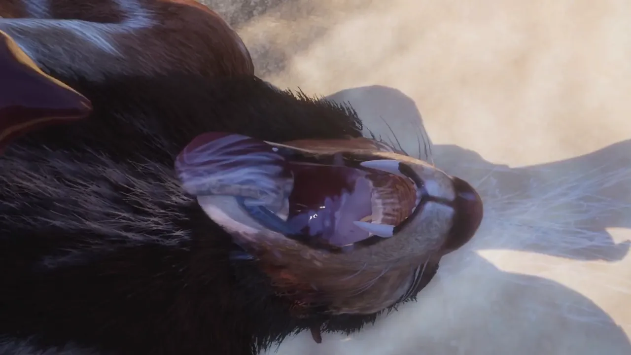 Beach scene: Gay wolf and lion have rough bareback sex, swallowing lots of cum