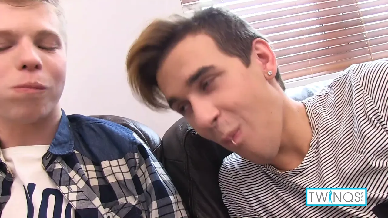 Gay bareback massage turns into a pounding and cum shot between William B and twink James