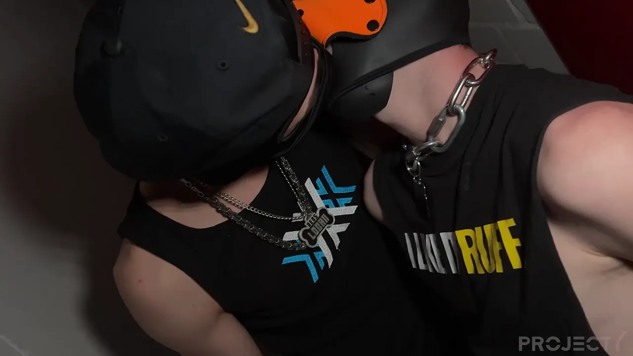 Gay twinks fuck bareback and cum on each other's big uncut cocks