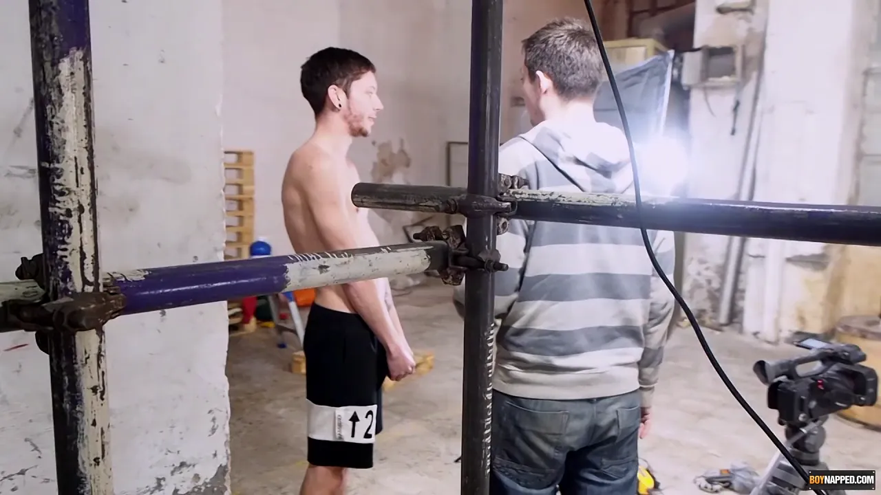 Gay twink Sean Taylor has his throat fucked after anal bondage play