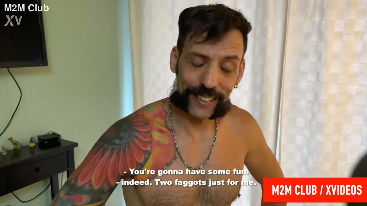 Macho Latino barebacks two twinks in threesome gay anal and blowjob scene