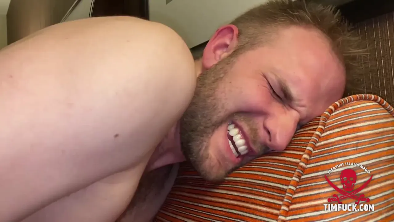Tatted twink facesits daddy in bareback interracial gay rough sex