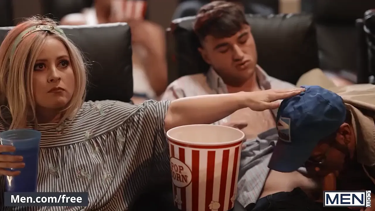 Men - Dante Colle masturbates near Michael & his GF in the movie theater while they are watching him