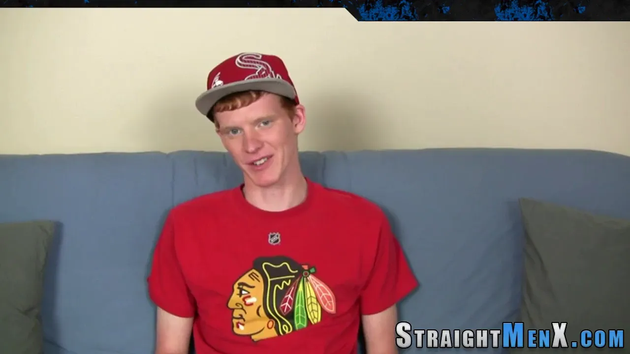 Straight redhead twink jerks off and cums hard