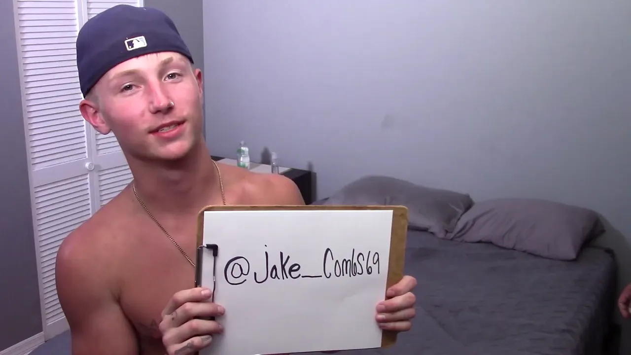 Straight guy Jake Combs bottoms for a big gay bareback cock