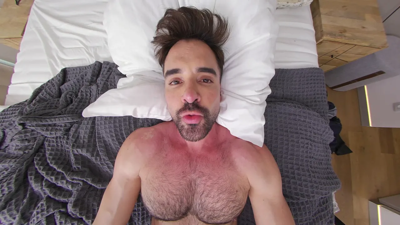 Latin man seduces his Latino lover late at night for bareback sex in POV