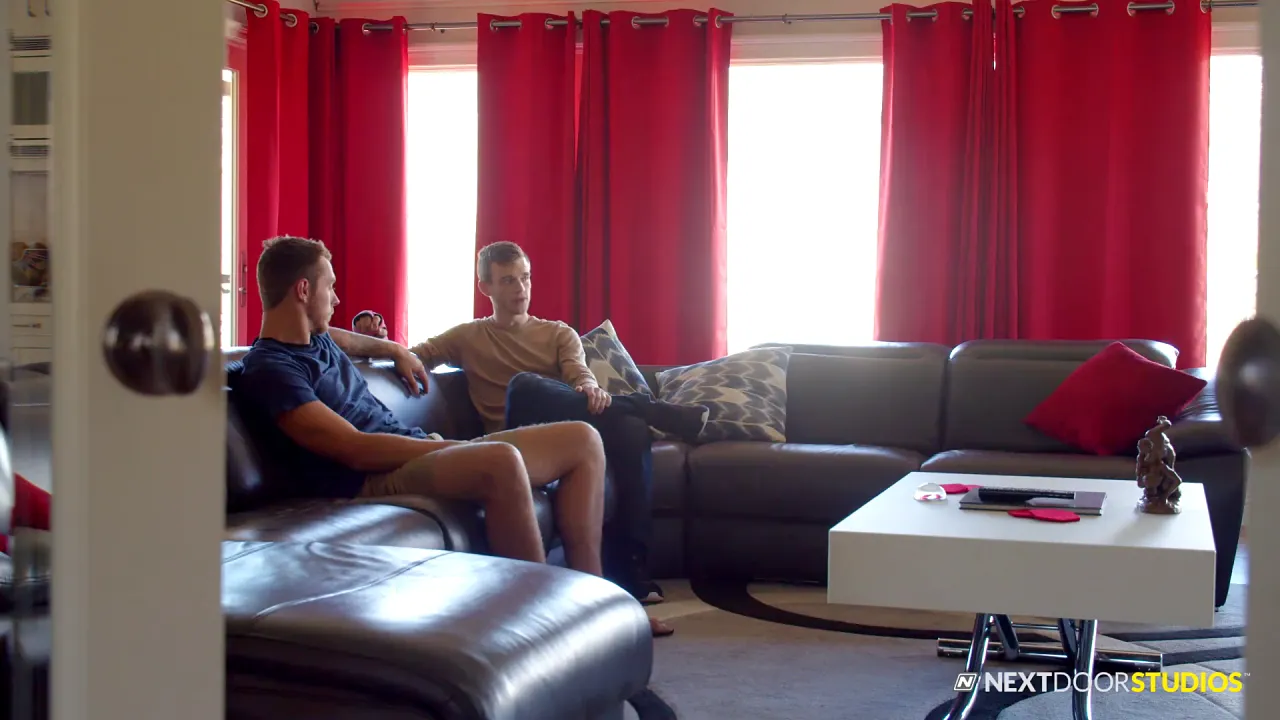 Carter Woods helps Scott Finn jerk off and gives him a blowjob