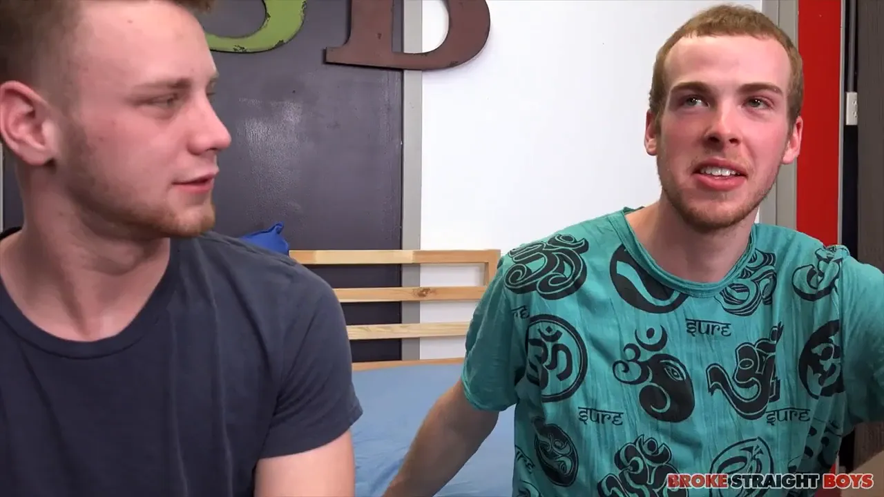 Straight college jock nervous about taking his big gay bareback cock in a blowjob