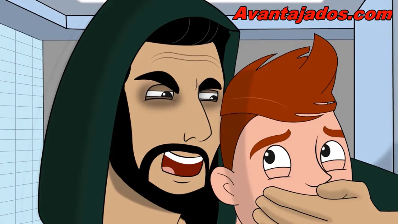 Gay orgy scene in anime hentai comics