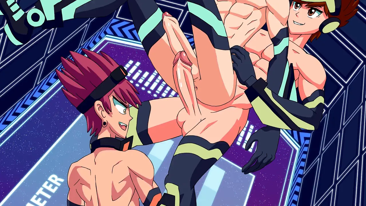 Muscular hunks have rough bareback sex in a gay cartoon