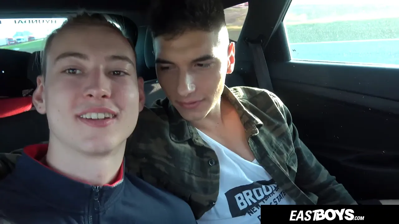 Gay college guys pleasure each other with blowjobs and handjobs in the car