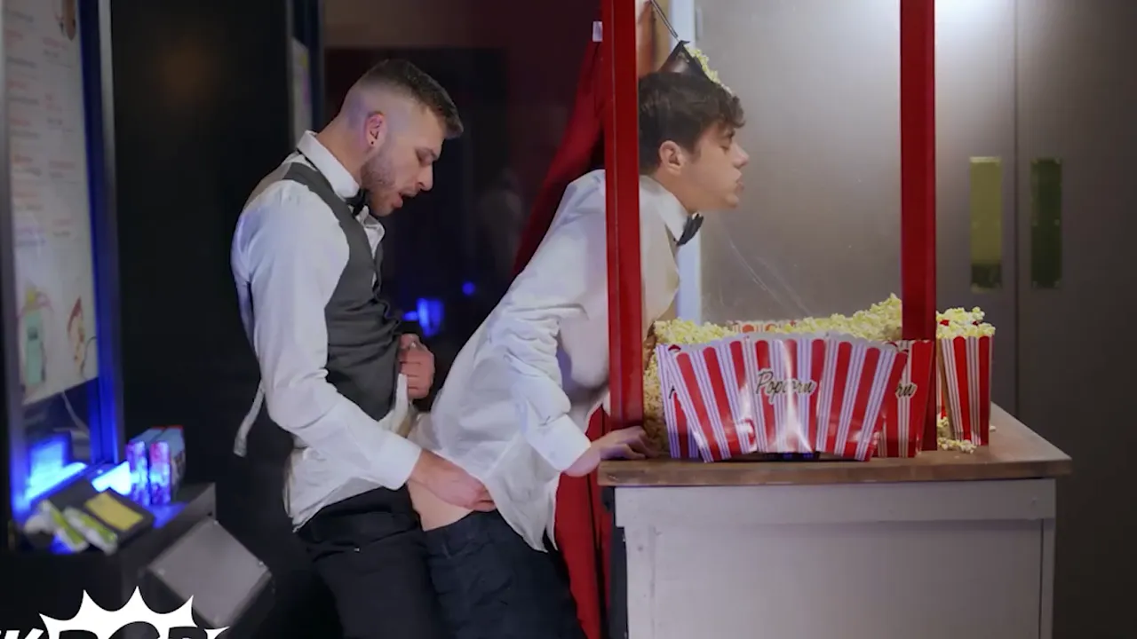 Twink Joey Mills sucks a big uncut cock and gets cum in his mouth