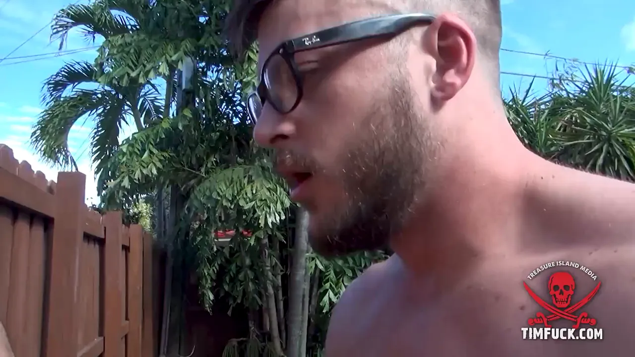 Seth Santoro has bareback sex with muscle hunks in the backyard