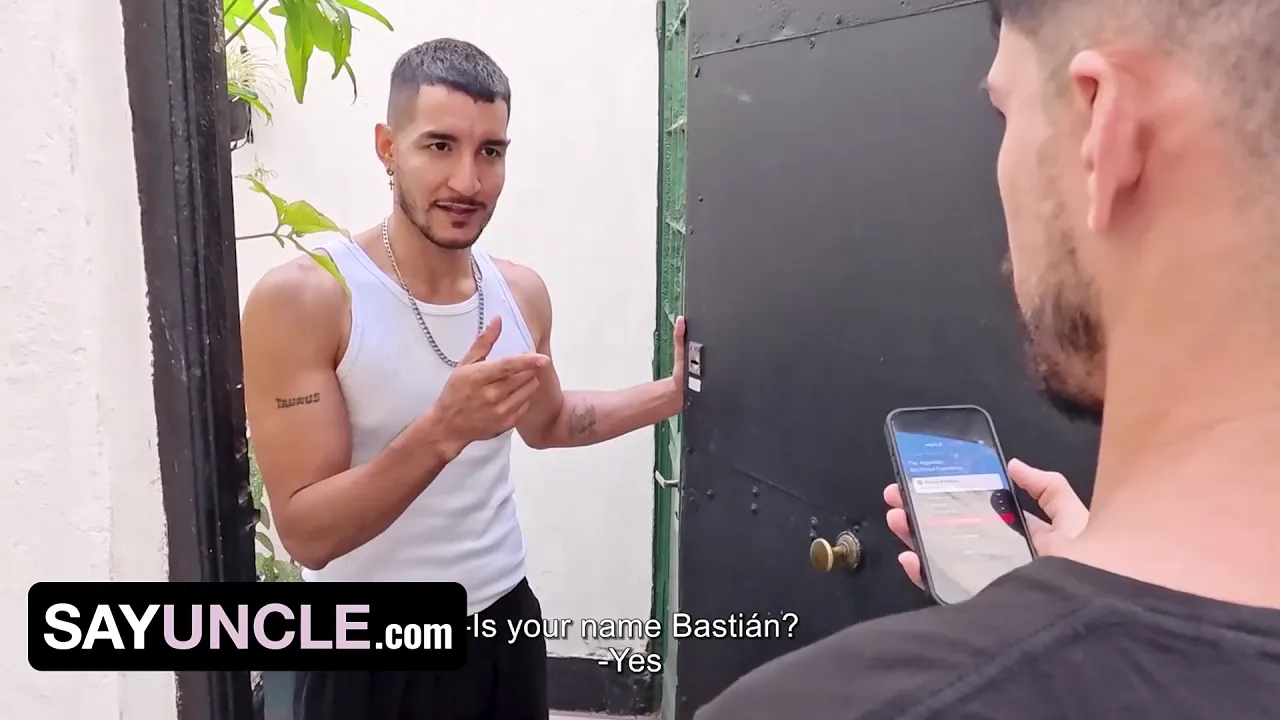 Gay Latino men Bastian Moreyra and David Torres have bareback sex, blowjobs and handjobs