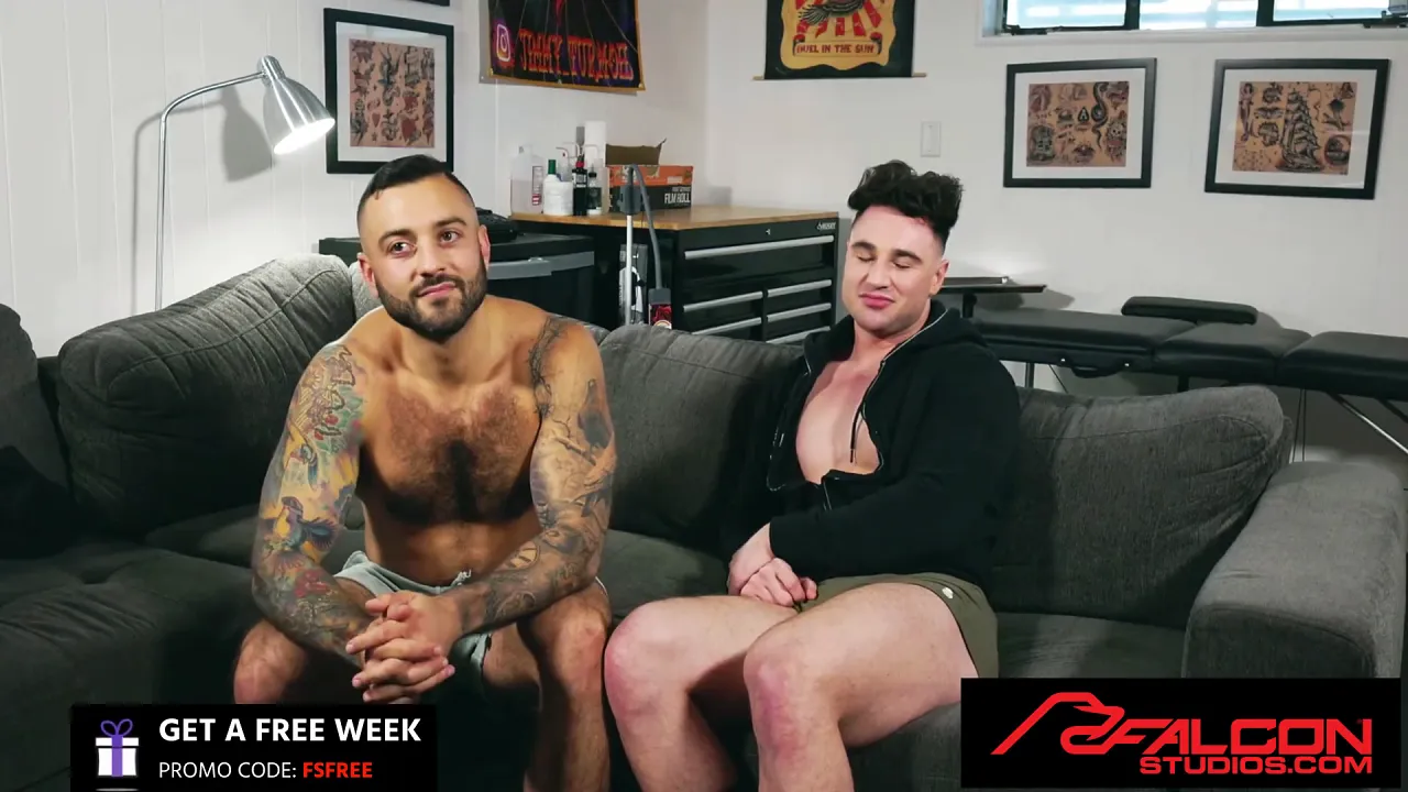 Gay men Drew Valentino and Michael Boston have bareback sex