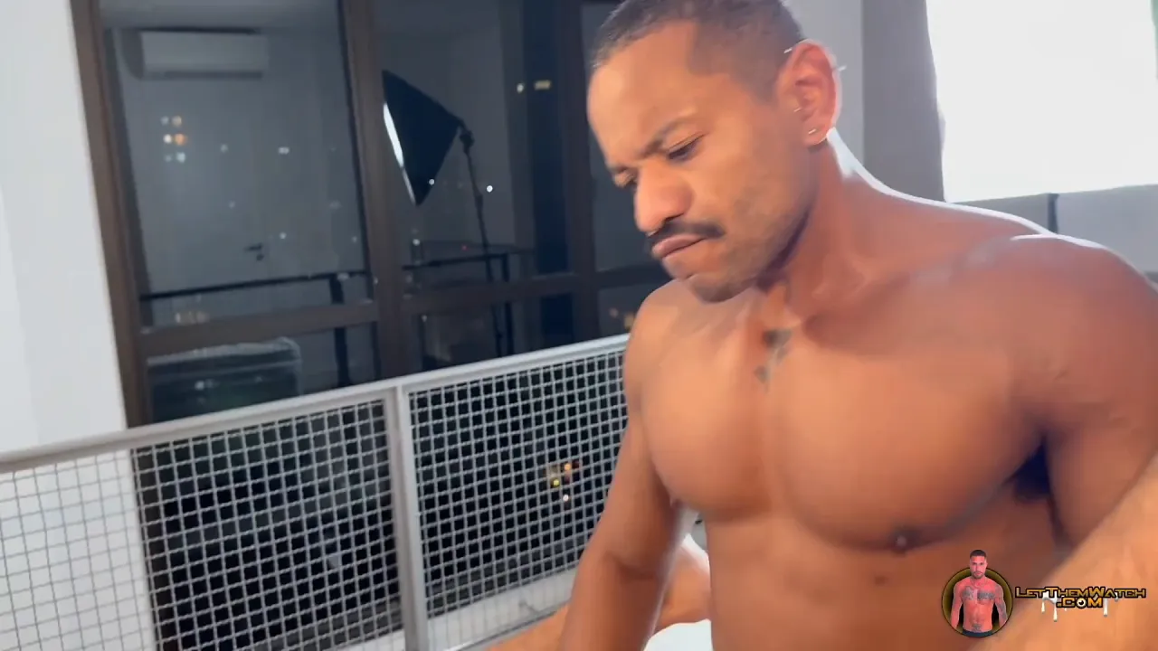 Hungry Latino bottom gets bareback fucked hard by a tattooed man with a big black cock