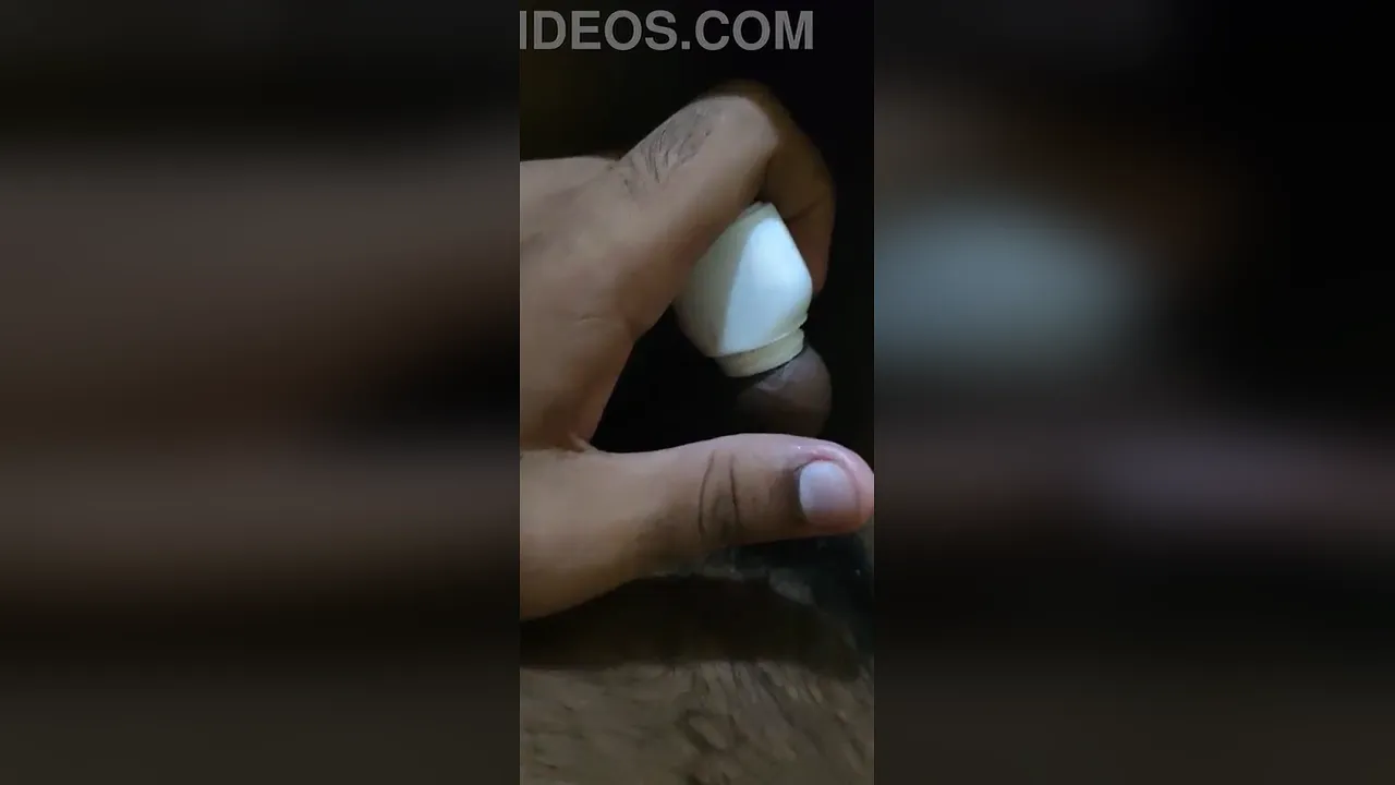 Solo gay boy with small uncut cock wanks and cums