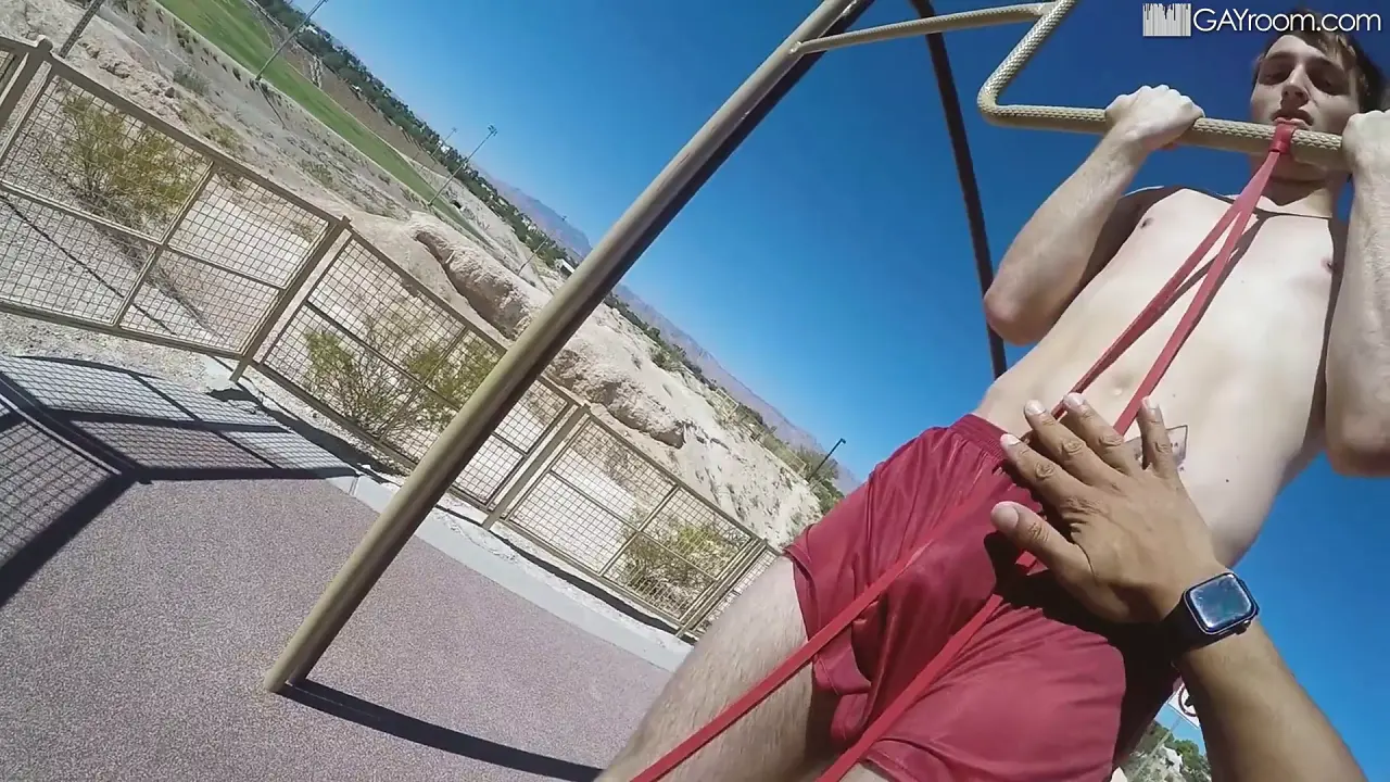 Dillon Diaz rides a fat cock in a gay interracial POV video