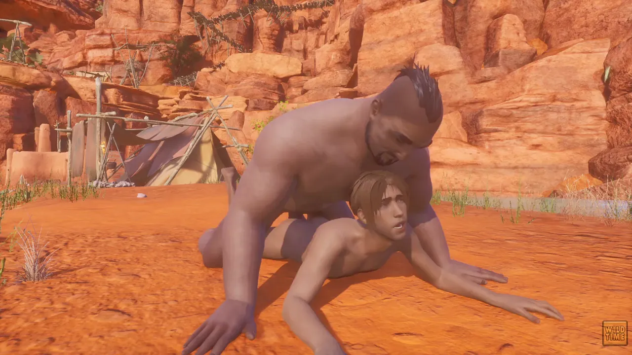 Muscle daddy brutally fucks and cums on twink in cartoon rough gay sex