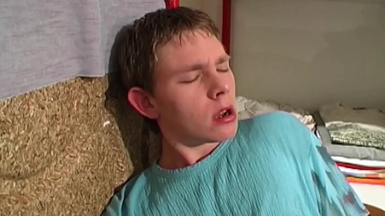 Two uncut twink college boys kiss, suck each other off and have intense gay sex