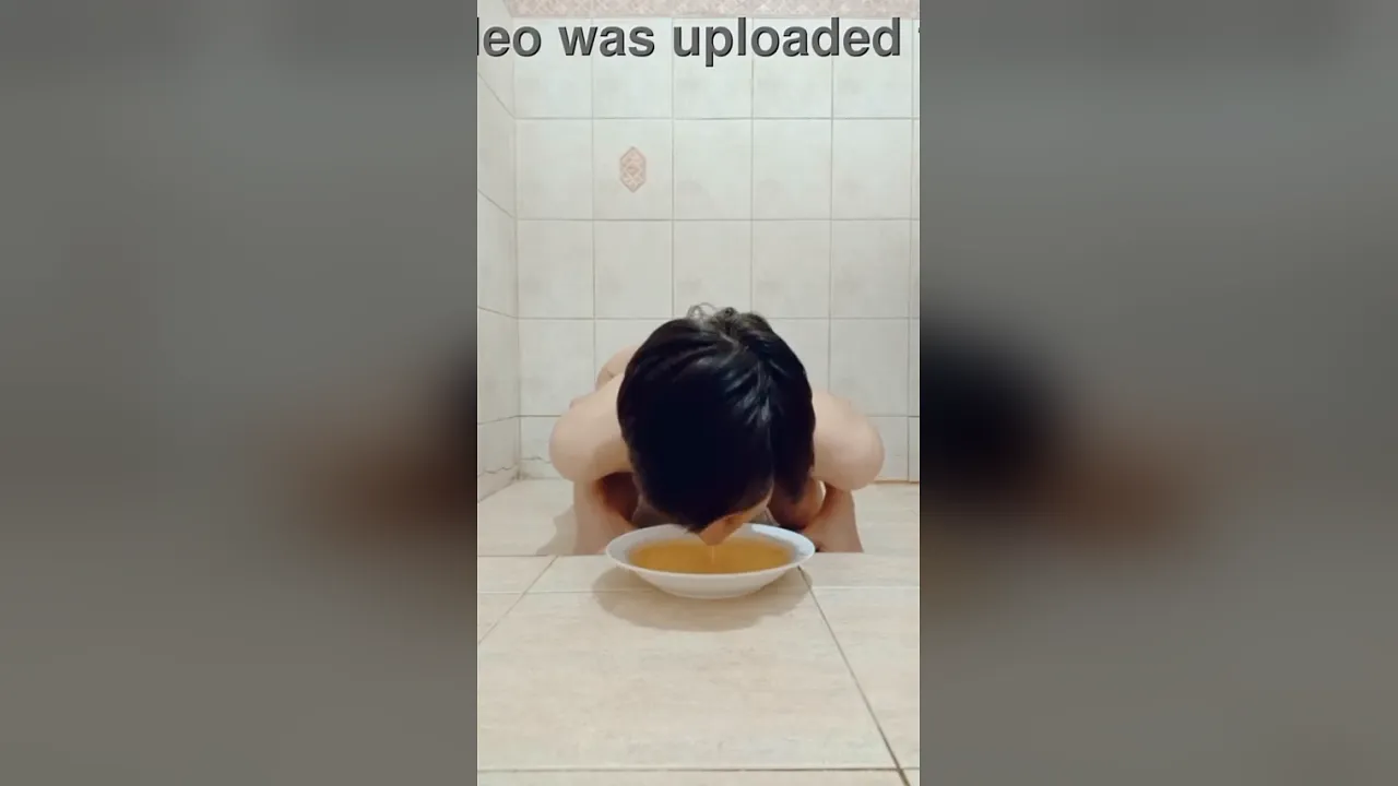 Gay amateur Fag Teetajet drinks piss from a glass