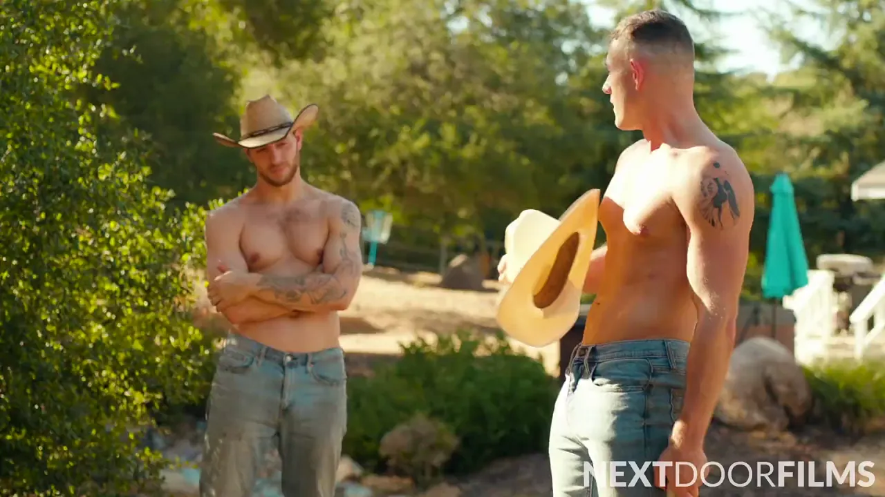 Muscular college jocks Carter Woods and Ryder Owens have bareback rough sex