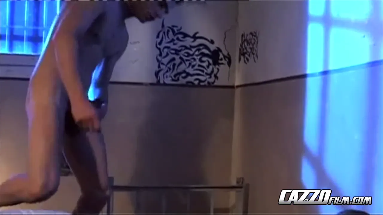Interracial muscle hunks have a big cock fuck session with mature men